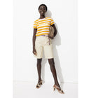 Bermuda en Jean Femme - Naturel Uni Clair