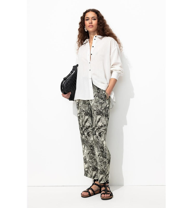 Pantalon Court Imprimé Femme - Noir Imprime