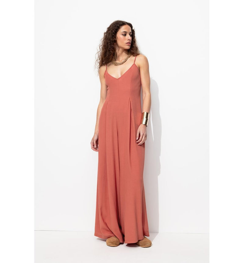 Combi-pantalon à Bretelles - Marron Uni Clair