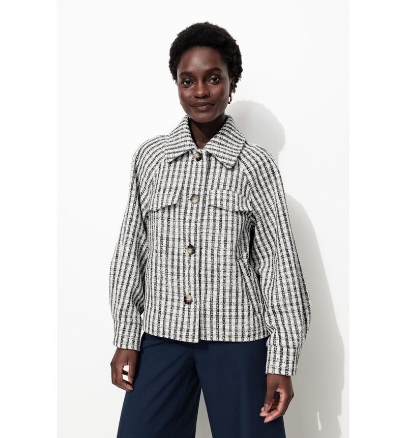 Veste Tweedée Boutonnée Femme - Multicolore Imprime