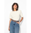 T-shirt à Épaulettes Femme - Naturel Uni Clair