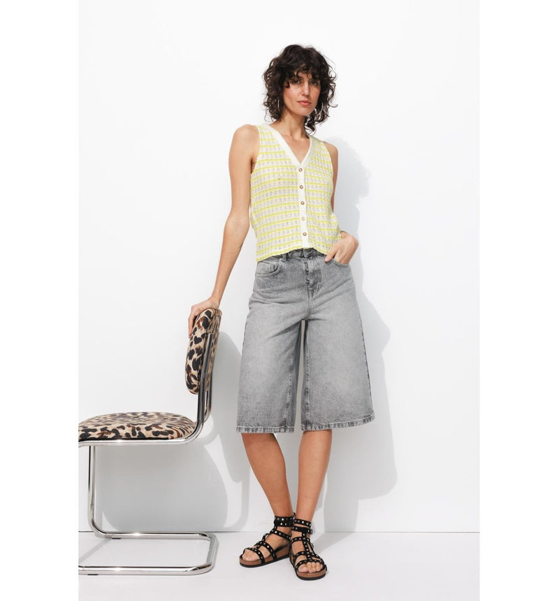 Gilet sans Manches Femme - Multicolore Raye