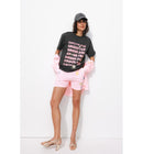 T-shirt à Message Femme - Gris Imprime