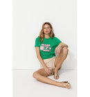 T-shirt à Message Femme - Vert Imprime
