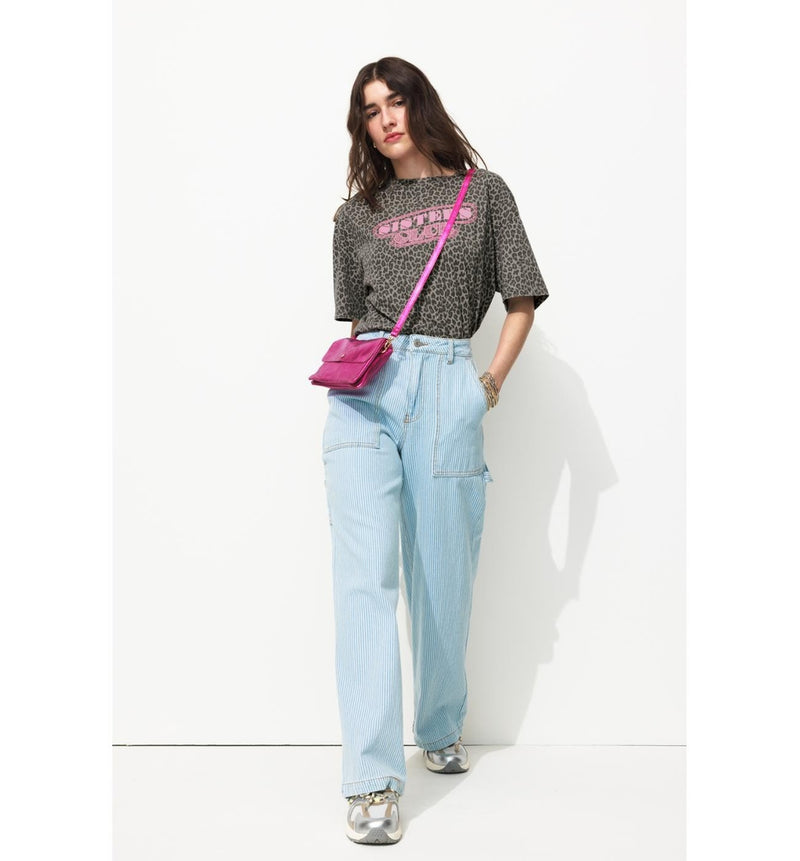 T-shirt Sisters Club Léopard - Gris Imprime