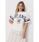 T-shirt Campus Oversize Femme - Naturel Imprime