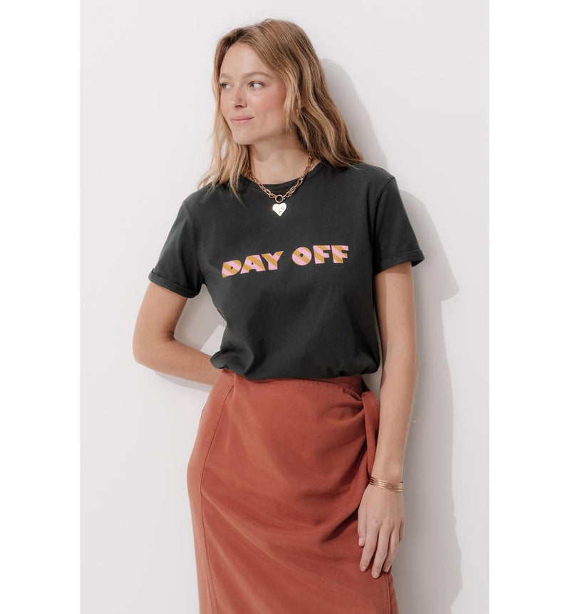 T-shirt à Message Femme - Gris Imprime