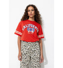 T-shirt Motif Campus Femme - Rouge Imprime