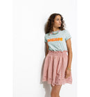 T-shirt à Message Femme - Bleu Imprime