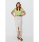 T-shirt Col V en Coton Femme - Multicolore Imprime