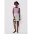 Débardeur en Coton Côtelé - Violet Uni Colore
