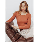 T-shirt Col Rond Femme - Rose Uni Colore