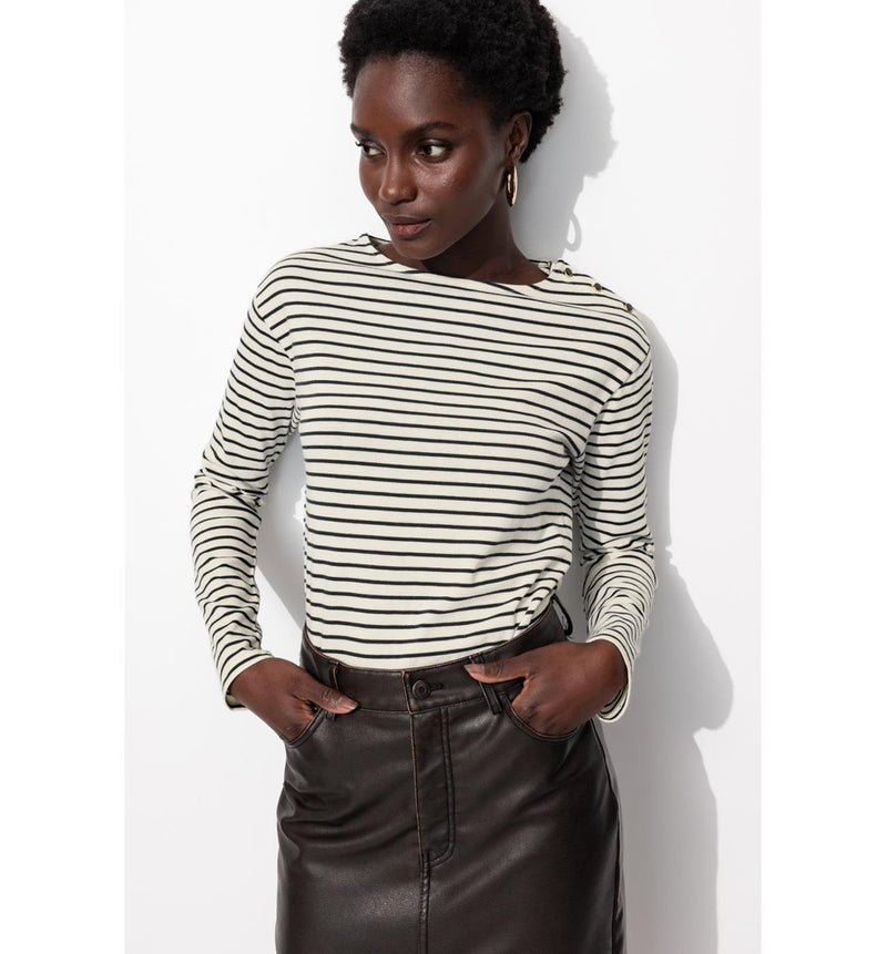 T-shirt Marinière Femme - Bleu Raye