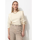 Sweat-shirt Épaulé Femme - Naturel Uni Clair
