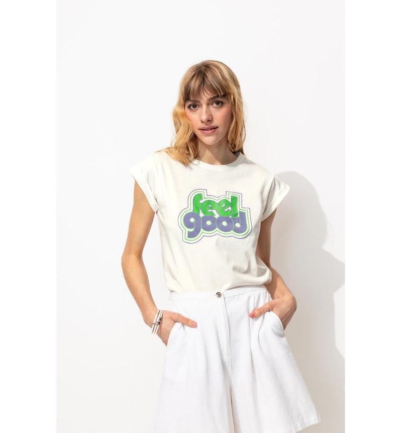 T-shirt à Message Femme - Naturel Imprime