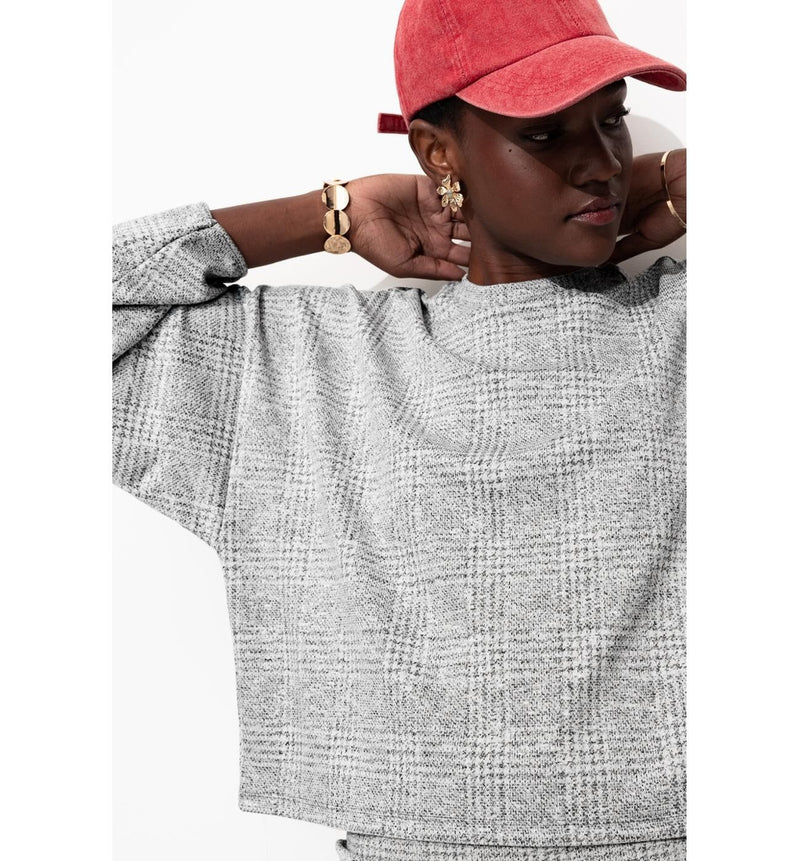 Sweat Oversize à Carreaux - Noir Carreaux