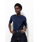 T-shirt Col Rond Éco-conçu - Bleu Uni Fonce