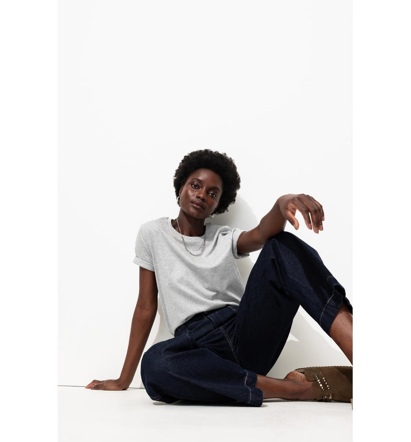 T-shirt Col Rond Éco-conçu - Gris Uni Clair