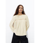 Blouse Brodée Femme - Naturel Uni Clair