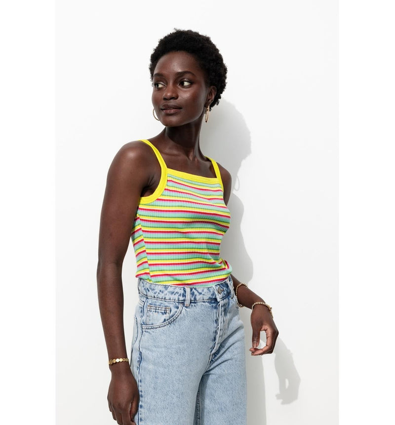 Débardeur Rayé Fluo - Multicolore Raye