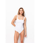 Body Côtelé à Bretelles Femme - Blanc Uni Clair