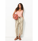 Débardeur Col V en Coton Femme - Rose Uni Colore