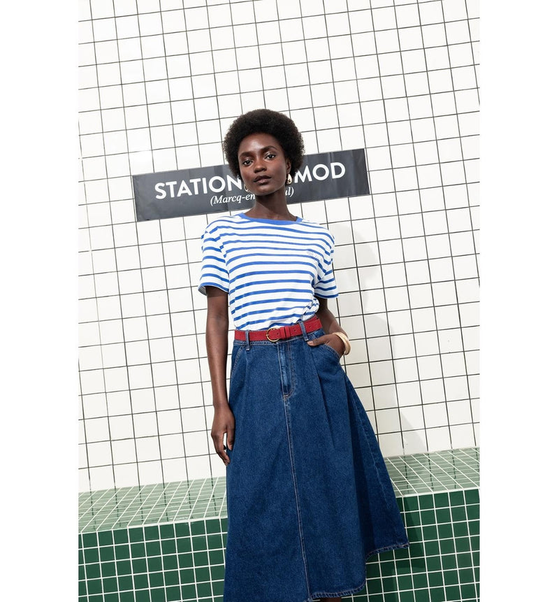 T-shirt Rayé Made In France - Bleu Raye