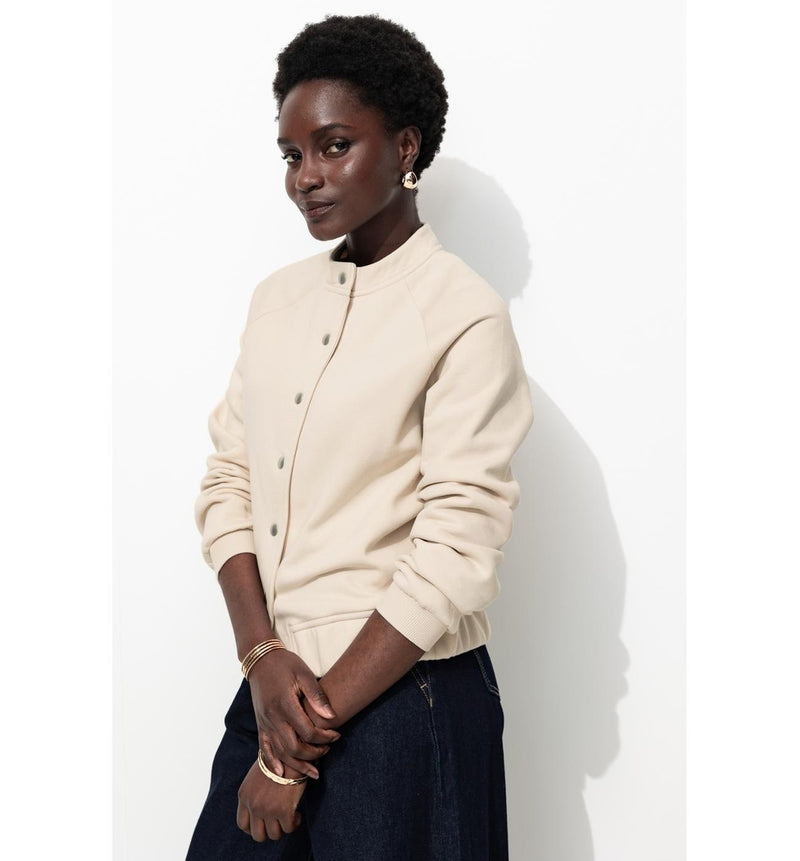 Sweat-shirt Teddy en Molleton - Naturel Uni Clair