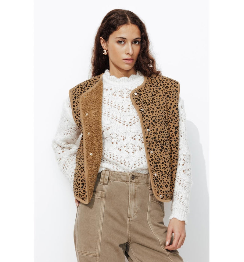 Paloma en Moumoute Léopard - Marron Uni Fonce