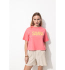 T-shirt Court 75 Femme - Rose Imprime