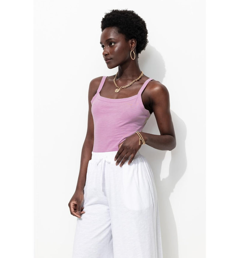 Débardeur en Jersey Uni Femme - Violet Uni Colore