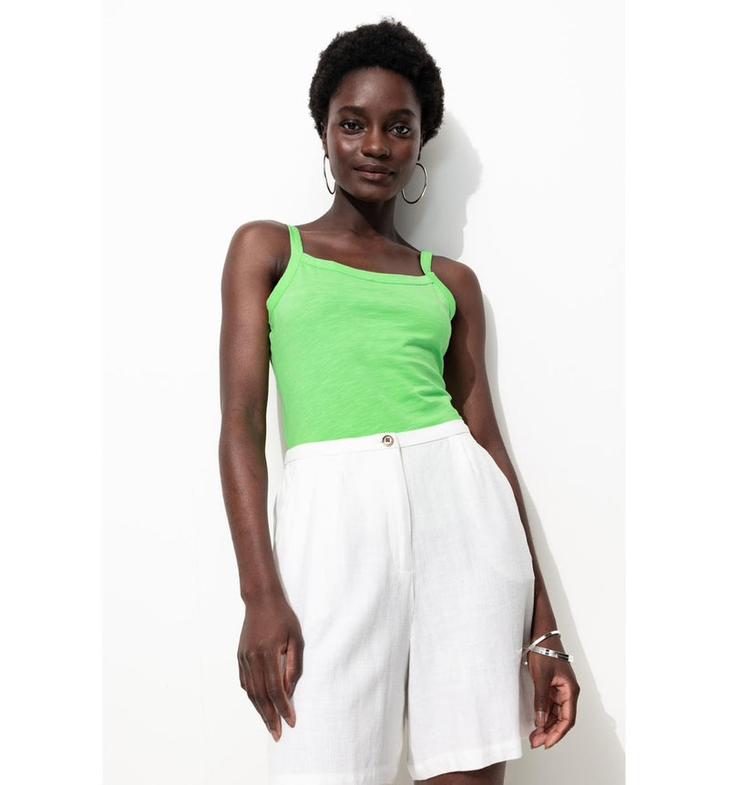 Débardeur en Jersey Uni Femme - Vert Uni Colore