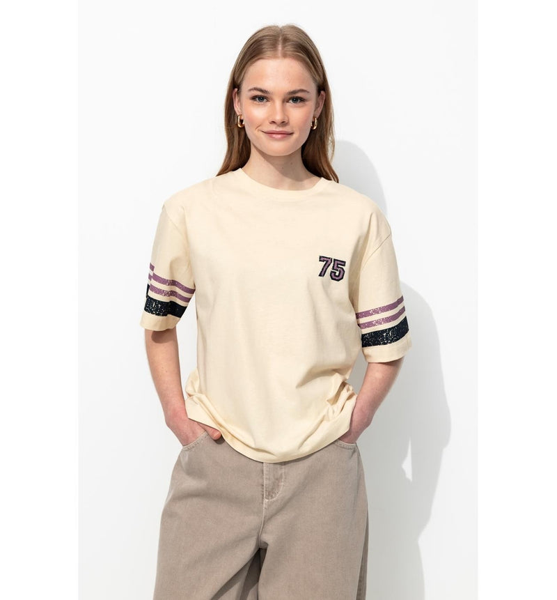 T-shirt Motif Dos Femme - Naturel Imprime