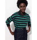 Polo Rayé Cropped en Molleton - Multicolore Raye