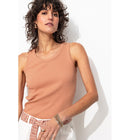 Débardeur Marcel Côtelé Femme - Rose Uni Colore