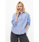 Chemise Rayée Oversize Femme - Bleu Raye