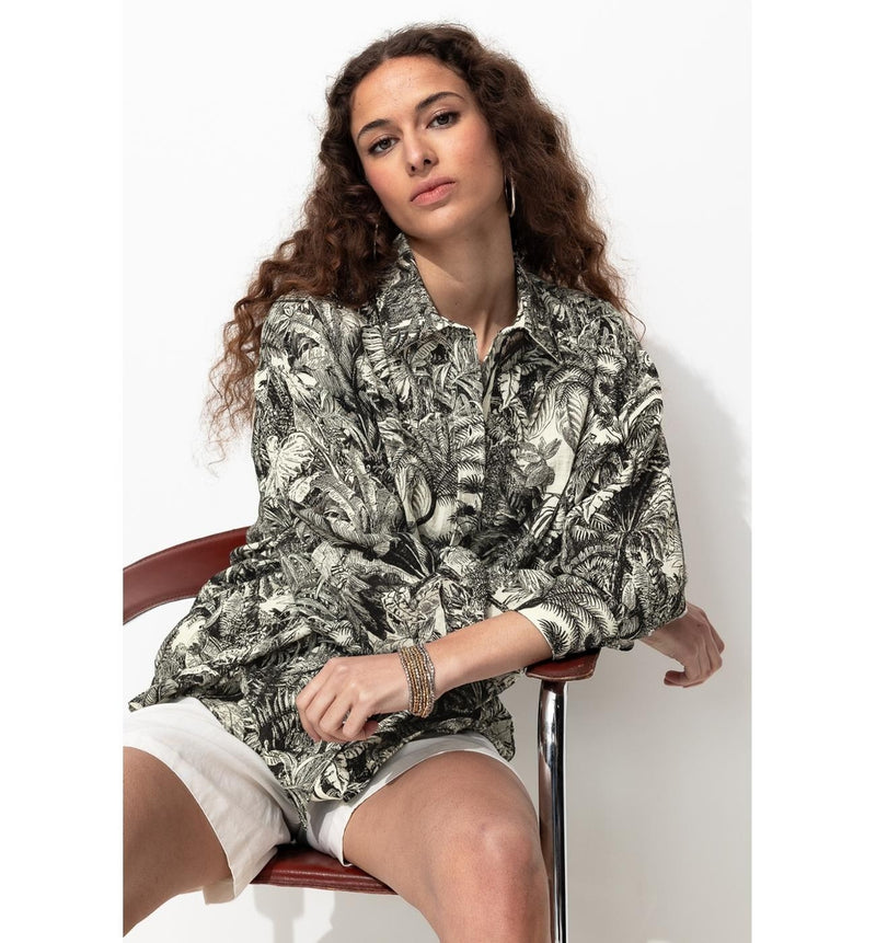 Chemise Imprimée Femme - Noir Imprime