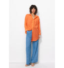 Chemise Légère Oversize Femme - Orange Uni Colore