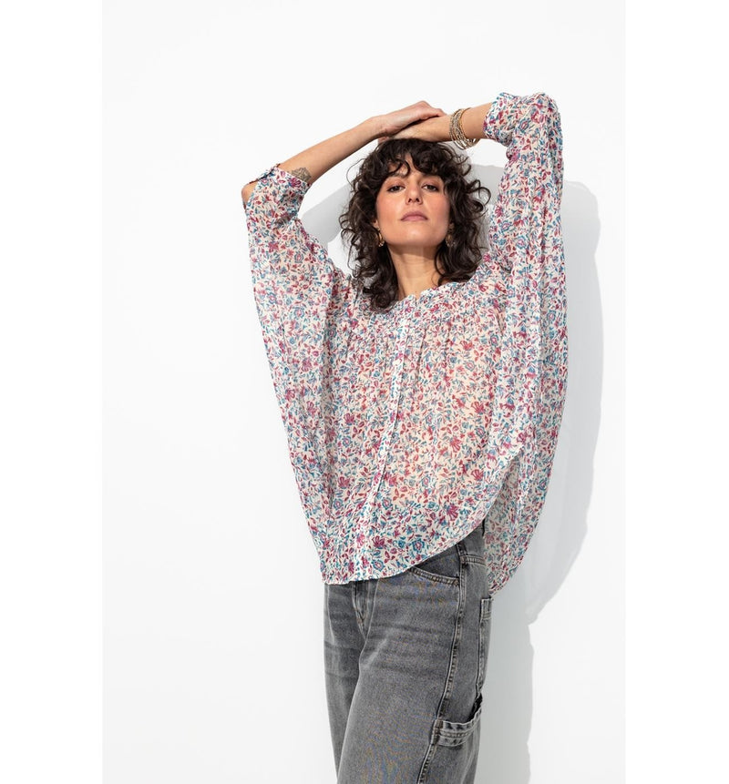 Chemise Oversize en Voile - Naturel Imprime