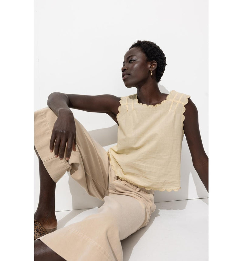 Top Court Recto/verso Femme - Naturel Uni Clair