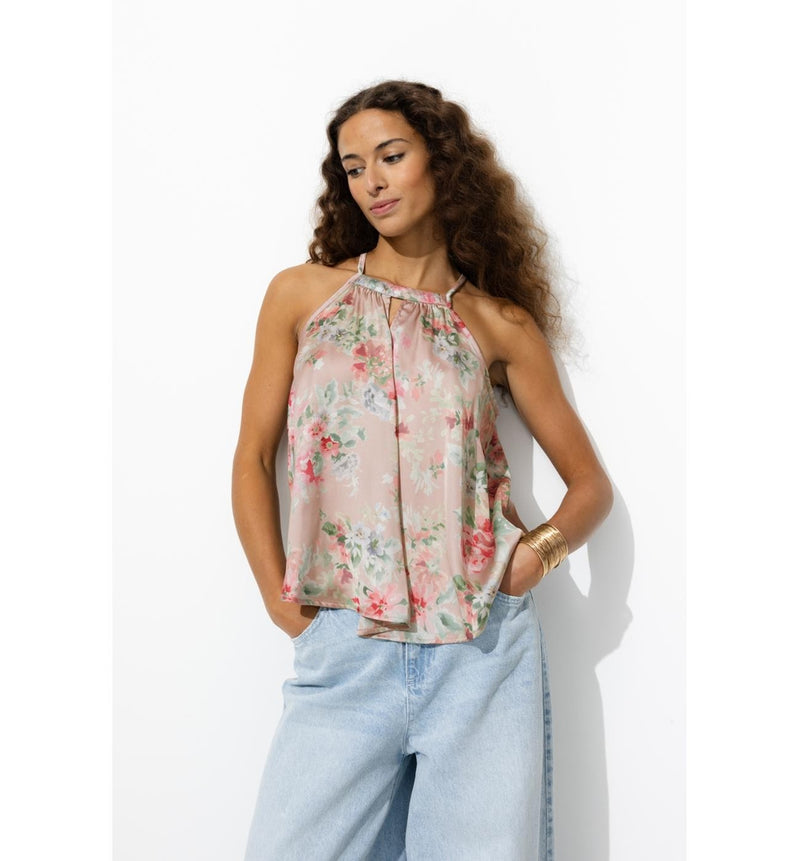 Top Soyeux Imprimé Femme - Rose Imprime