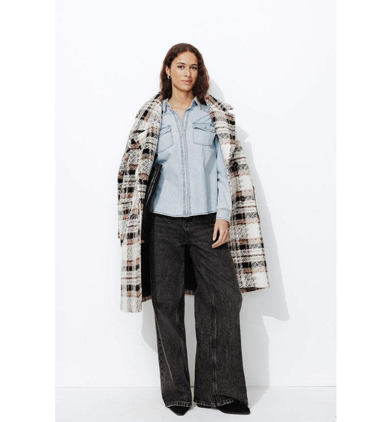 Chemise Western en Jean Femme - Jeans Uni Clair