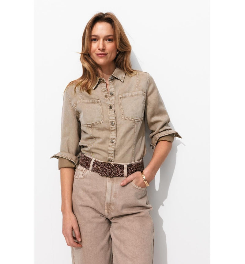 Chemise en Lyocell Femme - Naturel Uni Clair