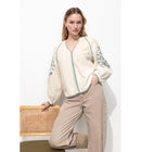 Blouse Brodée Femme - Naturel Uni Clair