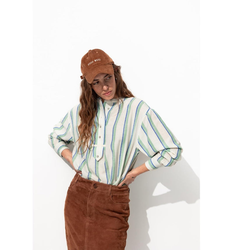 Chemise Oversize Rayée Femme - Naturel Raye