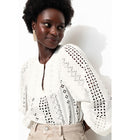 Blouse en Broderie Anglaise - Naturel Uni Clair