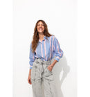 Chemise à Rayures Fluo Femme - Bleu Raye