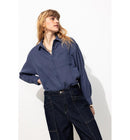 Chemise en Gaze de Coton Femme - Bleu Uni Fonce