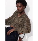 Blouse en Voile Fleuri Femme - Noir Imprime
