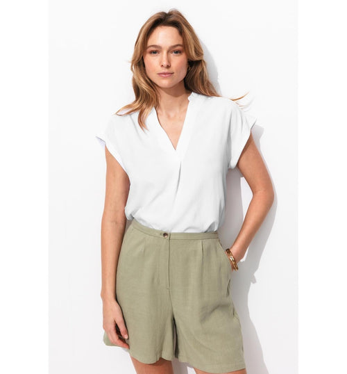Blouse Unie Femme - Blanc Uni Clair